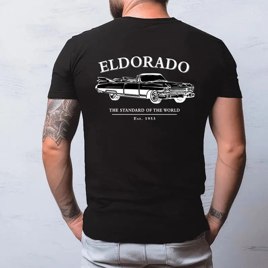 Vintage Vibe 2 Sides Cadillac Eldorado Est (1963) Men's Cotton Tee Old School Tee Gift for Him Classic Car Casual Menswear