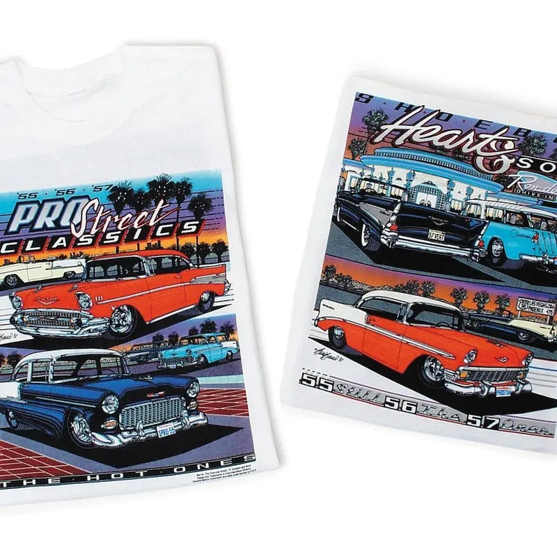 Vintage Vibe 2 Sides Pro Street Classics T-Shirt Men's Cotton Tee Old School Tee Gift for Him Classic Car Casual Menswear