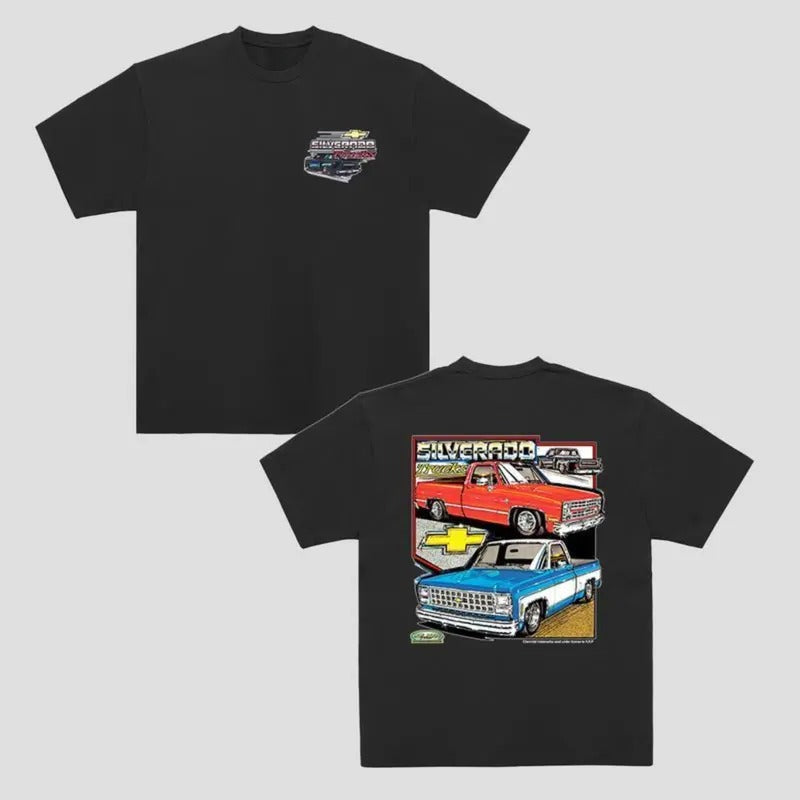 Vintage Vibe, Chevy Silverado T-Shirt, Classic Car shirt, Men's Cotton Tee, Gift for Him, Old School Casual, Menswear, Streetwear Style, Crewneck, Short Sleeve, Tops
