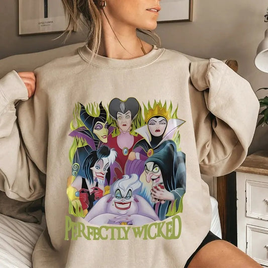 Vintage Villains Shirt, Perfectly Wicked Sweatshirt, Spooky Witches Club Shirt, Film Characters Tee Shirt, Retro Evil Queen Shirt