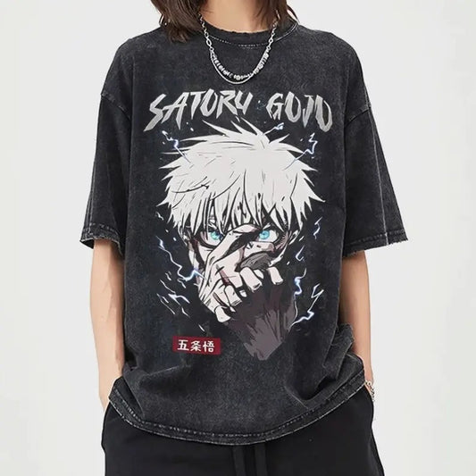 Vintage Washed Anime Fan T-Shirts | Manga Shirt | Gift for Him | Gift for Her | Anime Lover | Japan Graphic Tee | JJK | Vintage Style Print