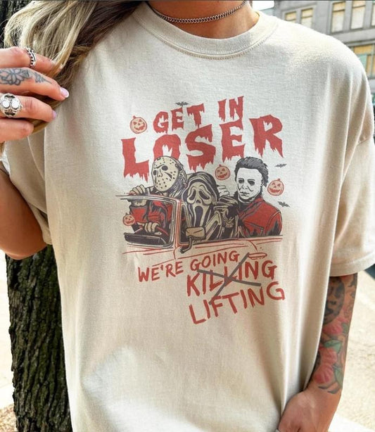 Vintage Were Going Lifting Gym Shirt - Retro Halloween Tshirt, Weightlifting Shirt, Cotton & Polyester, Crewneck, Men's Muscle Gym Shirt