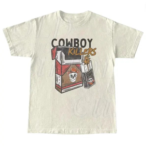 Vintage Western Cowboy Killers T-Shirt, Retro Rodeo Shirt, Western Graphic Tee, Vintage 90s Graphic Shirt, Cowboy Gift, Cowboy Skeleton Tee, Cowboy Shirt Menswear Top Underwear Man Tshirt Streetwear