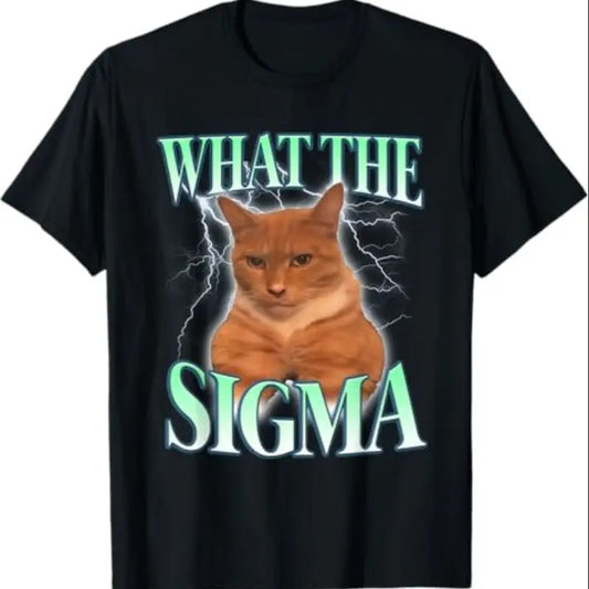 Vintage What The Sigma Lovely Animal Funny Cat-Meme T-Shirt