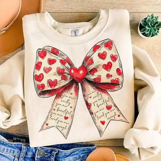 Vintage You're Worthy valentine coquette heart png, you are loved png, Retro Valentine Png, Valentine Png, Valentine coquette, Christian Png