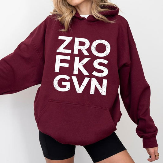 Vintage Zro Fks Gvn Hoodie, Retro Adult Humor Sassy Graphic Hoodies, Funny Don't Care Hoodie, Sarcastic Hoodies, Vintage Women Outfits