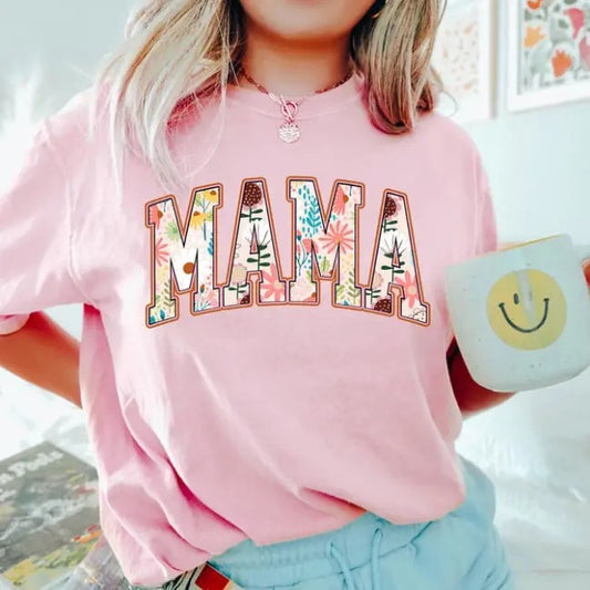 Vintage floral Mama t-shirt, Mama T-Shirt, Strong Woman Shirt, gift for mothers day, Mama tee, Graphic Tee, Women's T-Shirt Top Womenswear