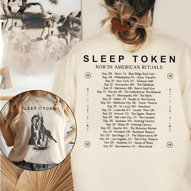 Vintage rock band T- Shirt, Sleep Token Music Tour Concert Unisex Shirt 2 sides, Sleep Token Reaper Angel Shirt