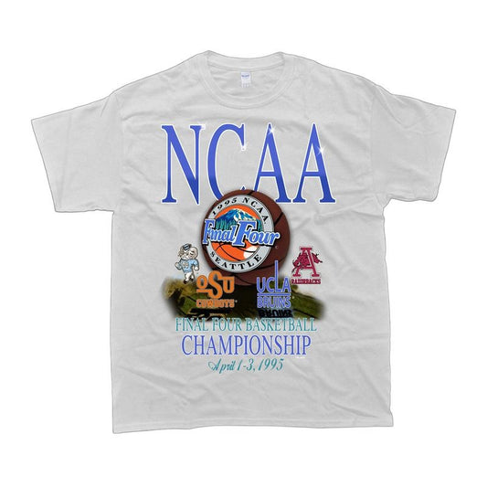 Vintage1995 NCAA Final Four Championship Tar Heels OSU UCLA Arkansas Men's Vintage T-Shirt - Menswear, Cotton