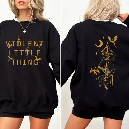 Violent Little Thing 2 Sided Shirt, Fourth Wing Dragon Rider Tee , Riders Quadrant Tee, Bookworm Bookish Shirt, Unisex Sweater Pullover Tee