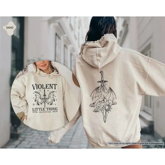 Violent Little Thing Sweatshirt, Fourth Wing Hoodie, Dragon Rider Sweater, Book Lover Gift, Book Lover Sweatshirt, Bookish Sweatshirt Shirt T-shirt