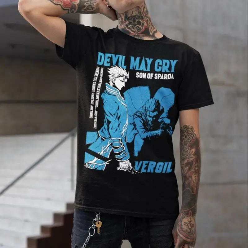 Virgil Devil Trigger May Cry T-Shirt, Anime T-Shirt, Game Shirt, Gift for Anime Fans