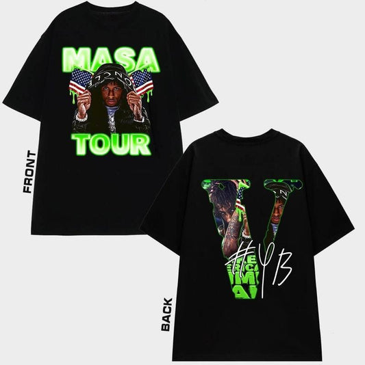Vlone YB YoungBoii MASA Tour 2025 Shirt Rap Hip Hop Graphic Tee for Music Fans