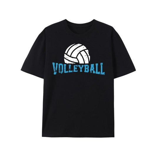 Volleyball Letter Print Men's Casual Short Sleeve T-Shirt - Comfortable and Breathable for Summer Wear made in usa