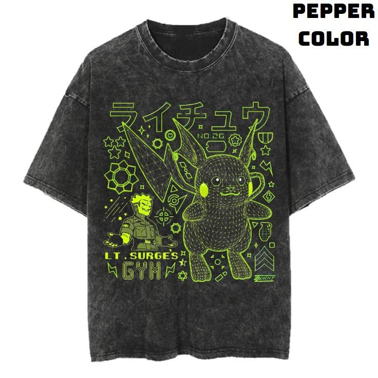 Voltage Recruit Vintage Graphic Tees, Raichu Tshirt, Pokemon Shirts, Pokemon Merch, Anime Manga Shirt, Anime Clothing, Unisex Casual Crew Neck T-Shirt Gifts For Men Women Streetwear Menswear Womenswear