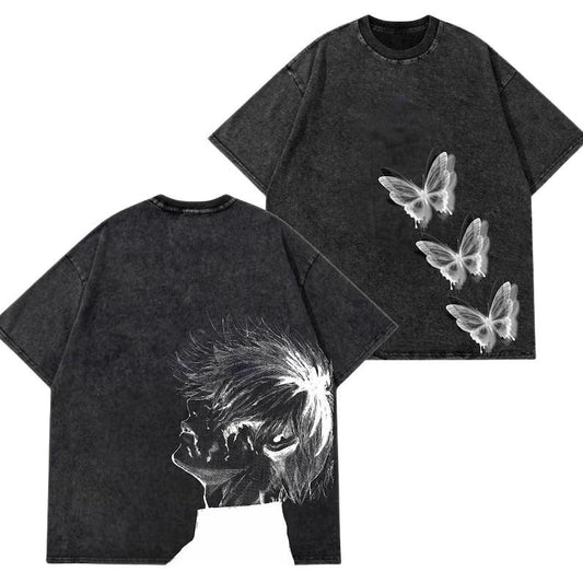 WASH T-SHIRT - Jujutsu Kaisen Vintage T Shirt - Oversized Anime Shirt , Saturo Gojo The Honored One Shirt , Manga T Shirt , Y2K Shirt , Streetwear