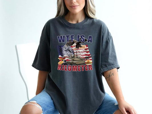 WTF Is A Kilometer Meme Retro Shirt, Funny Meme Vintage Graphic T-Shirt, 90s Graphic T-Shirt, Trendy Gifts, Adult Shirts, Comfort Colors Tee