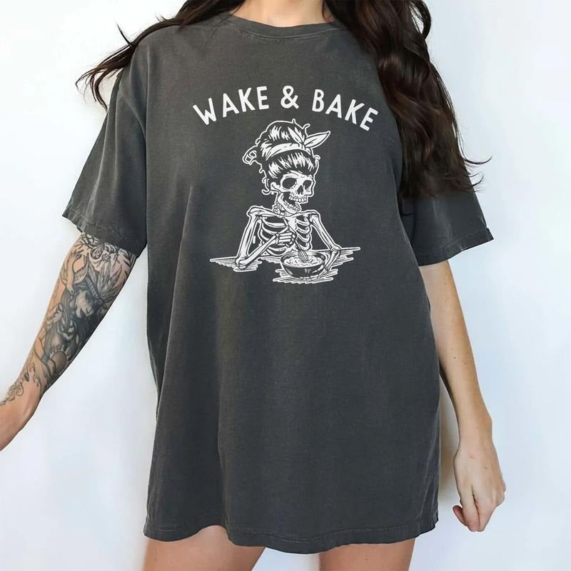 Wake And Bake Mama Shirt, Funny Sourdough Tee, Funny Baker Graphic Tee Women, Mommy Baker Shirt, Baking T-shirt