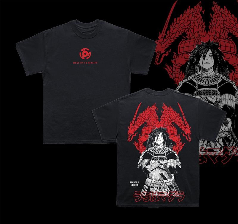 "Wake up to reality" Madara Uchiha T Shirt - Naruto Vintage Mineral Tee, Madara Hoodie, Madara Sweater Unisex Printed Anime Streetwear Aesthetic Naruto Merch Gift For Anime Fan, Weeaboo, Otaku.