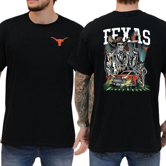 Warren Lotas - Texas Longhorns Football - Unique Retro Western Skeleton Cowboy Shirt Soft Fabric Short Sleeve Shirt