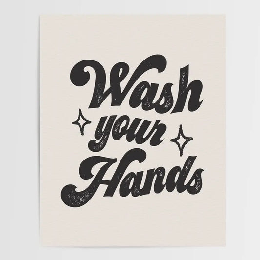 Wash Your Hands, GiclÉE Fine Art Print, Retro Art, Retro Print, Bathroom Wall Art, Bathroom Decor, Retro Art Print, Poster Prints No Frame, Gifts For Men Women Wall Decor, Wall Decoration, Large Wall Art, Gifts For Birthday Christmas Xmas