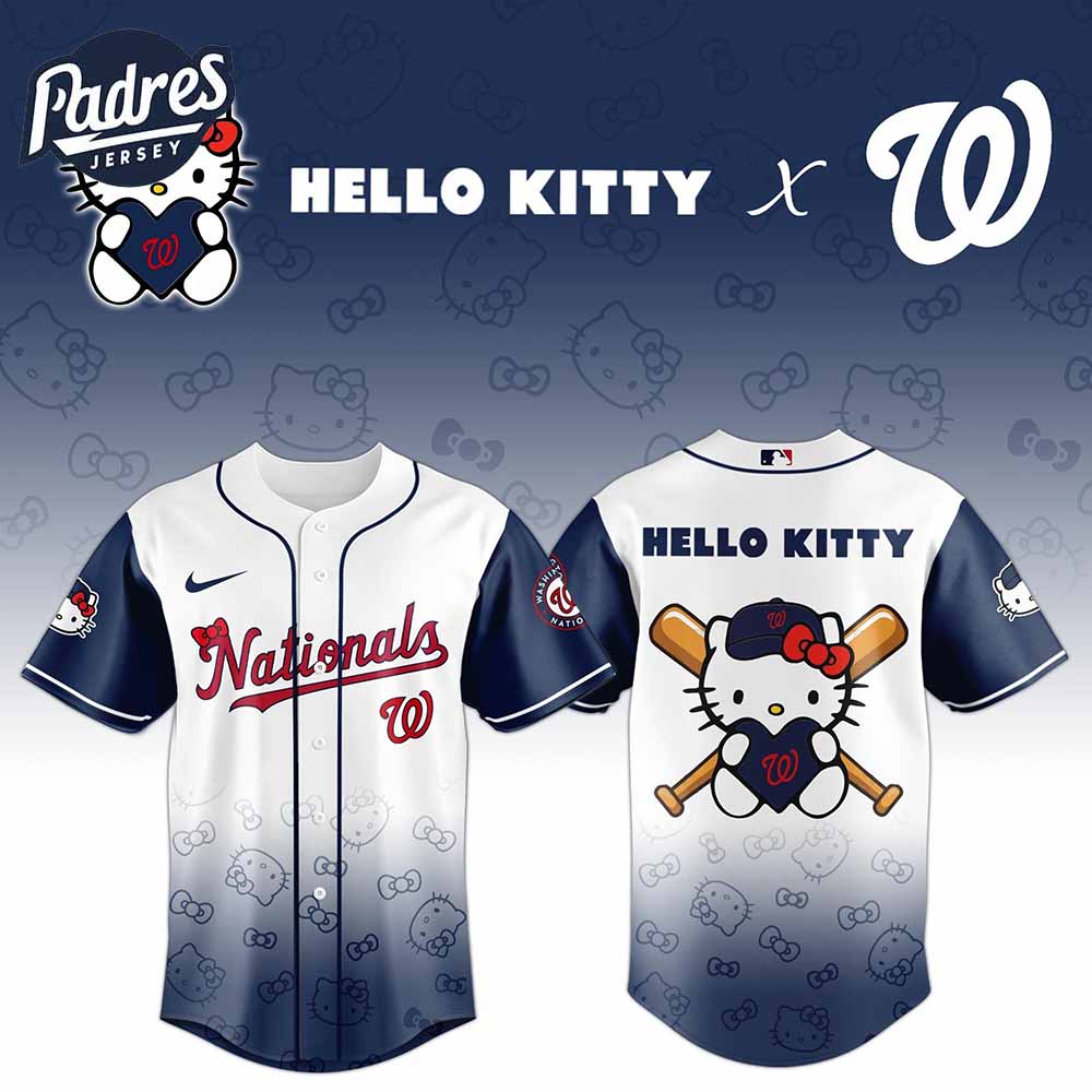 Washington Nationals MLB x Hello Kitty Night Baseball Jersey Special - Padres Jersey Oasis: Elevate Your Baseball Style Game