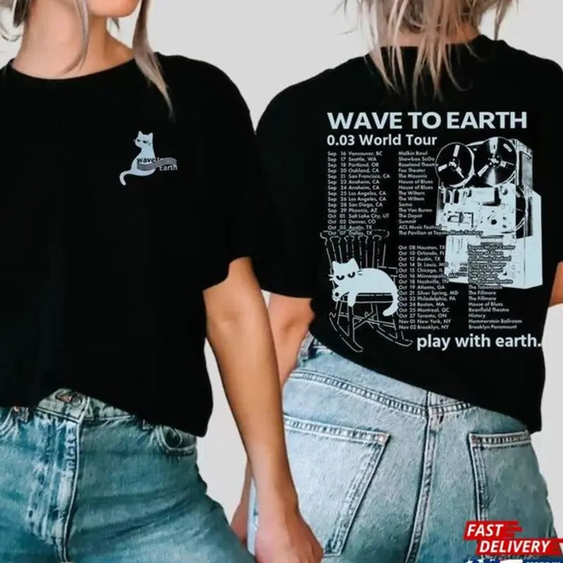 Wave to Earth Shirt, Minimalist Tee, Indie Band Merch, 90s Vintage Aesthetic Top, Retro Graphic T-Shirt, Casual Streetwear, Music Fan Gift, Tops