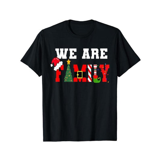 We are Family Christmas Print Men's T-shirt - cotton Summer short sleeve fashion casual comfort high quality Made in USAstyle{n002}2