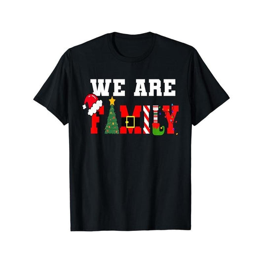 We are Family Christmas Print Men's T-shirt - cotton Summer short sleeve fashion casual comfort high quality made in usa