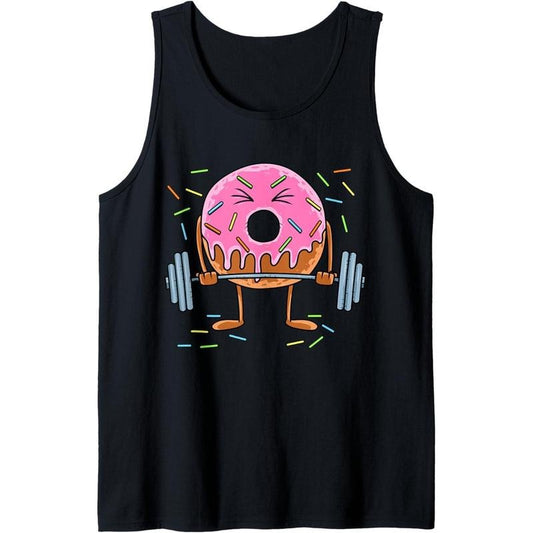 Weightlifing - Funny Fitness Workout Gym Donut Lover Tank Top Made in USA