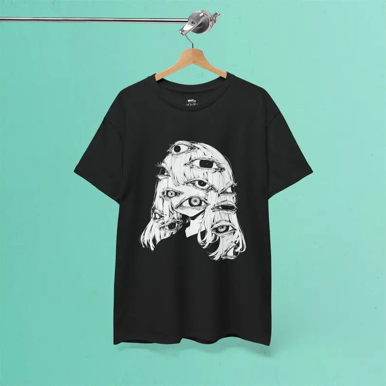 Weirdcore Eyeball T-Shirt | Anime Shirt, Gothic Shirt, Harajuku Streetwear, Japanese Horror Shirt, Grunge Alt Clothing, Occult Clothes