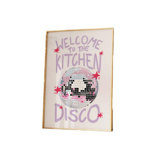 Welcome To The Disco Print, Vintage Disco Ball Poster, Aesthetic Wall Art Print, Minimalist Dancing Decor, Retro Art Print, Poster Prints No Frame, Gifts For Her Art Prints, Wall Decoration, Modern Wall Art, Gifts For Birthday Landscape Ornaments