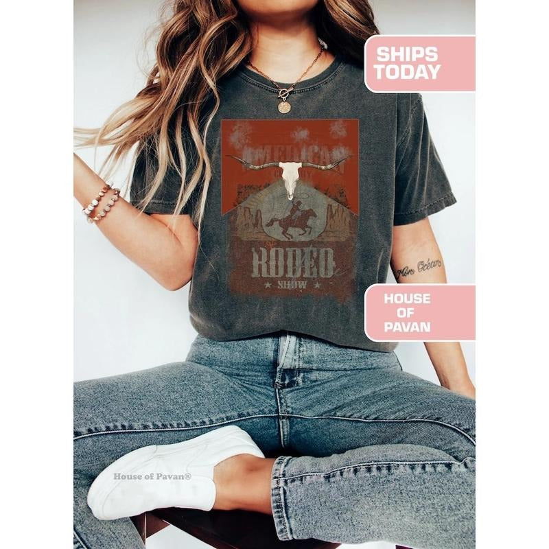 Western American Rodeo Shirt, Vintage Inspired Tee Shirt, Western Graphic Tee, Retro Tee  T-shirt, sweater and Hoodie vintage shirt