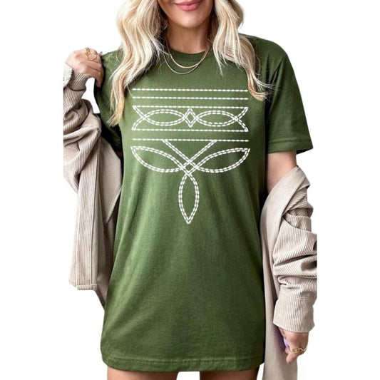 Western Boot Stitch  Graphic T-Shirt, Sweatshirt, western crewneck sweatshirt clothing, western outfits for women, western hoodies tops, country westernn girl clothes, westernfashion