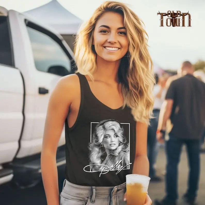Western Country Music Tank Tops, Retro Dolly Country Music Parton Gifts, Western Gift, Country Music Girl, Retro Cowgirl Tank Tops