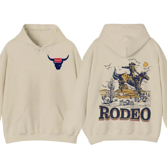 Western Cowboy Shirt, Rodeo Hoodie, Vintage 90s Graphic Western Hoodie