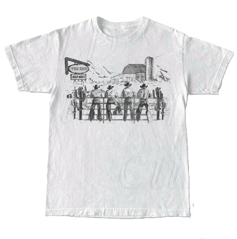 Western Cowboy Vintage T-Shirt, Retro Cowboys Graphic Shirt, Vintage Wild West Unisex Shirt, The End, Western Gift, Y2k Aesthetic Shirt