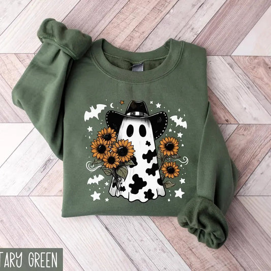 Western Halloween Sweatshirt, Cowboy Ghost Shirt, Ghost Cowboy Sweatshirt, Spooky Cowgirl Shirt, Howdy Halloween Shirt