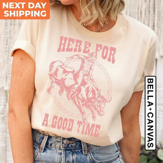 Western Shirt Cowboy T Shirt Hoodie Sweater Unisex Crewneck Shirt Here For A Good Time Tee Shirt Vintage Retro Funny Western T-shirt Western Tees