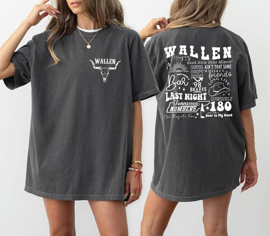 Western concert Shirt, Wallen Country Music 2 Sides Shirt, Unisex Shirt, Country Girl Shirt, Western Shirt, Concert Shirt, Cowgirl Tee, Full Sizes, Full Colors, Unisex T-shirt for Men and Women, Classic Menswear, Womenswear Comfort Cotton