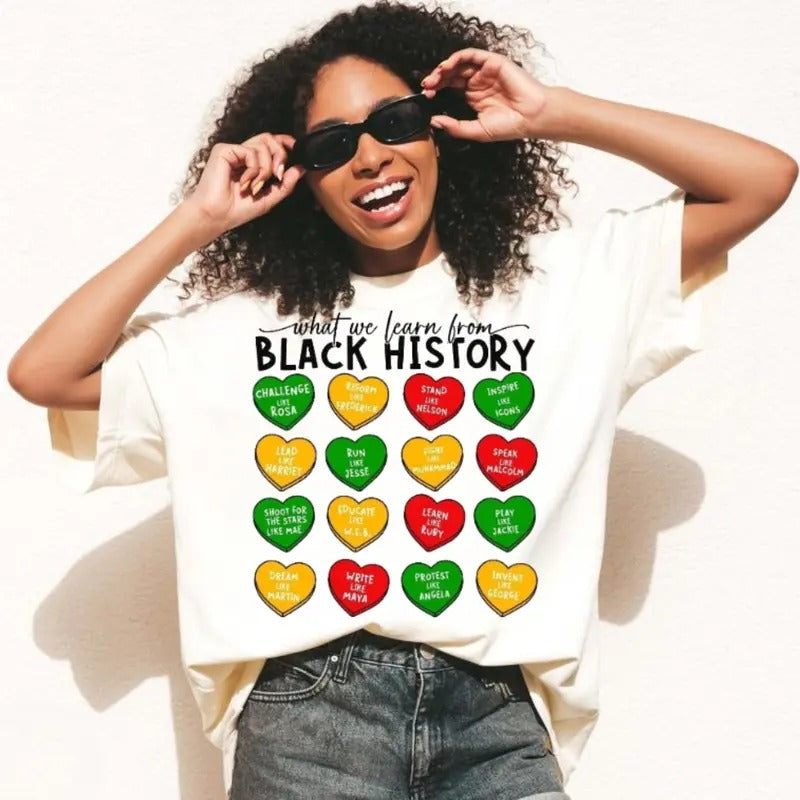 What We Learned From Black History Sweatshirt, Hoodie, T-Shirt, Black History Month Shirt, African American Shirt, Juneteenth