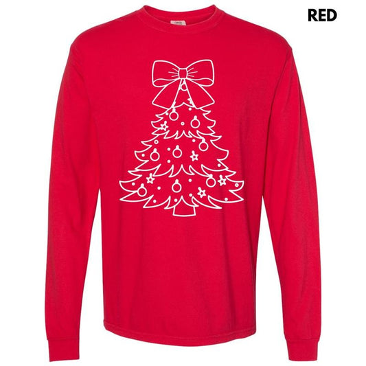 White Tree PUFF Long Sleeve Comfort Colors T-Shirt