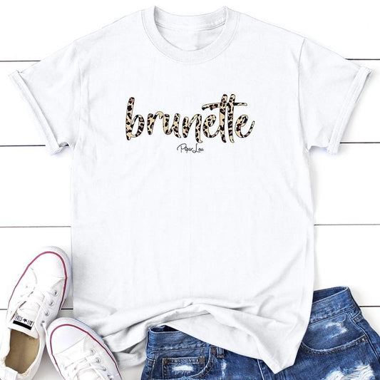 Brunette Graphic Tee, Proudly Printed In The USA, Tee Gray / White, #sassy #cute #colorprint