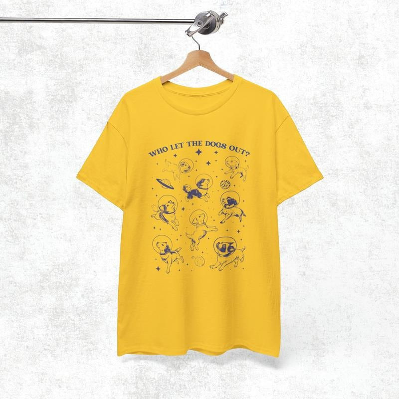 Who Let The Dogs Out Shirt, Funny Dog Moon 90s Shirt, Dog Lovers Gifts, Gift For Animal Lover, Unisex T-Shirt, Gifts For Him Her, Short Sleeve Tee Shirt, Gifts For Birthday Mothers Day Christmas
