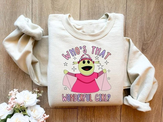 Who's that Wonderful Girl Sweatshirt, Who's that Wonderful Girl, Funny Meme Shirt, Retro Cartoon Shirt, Cartoon Princes Shirt,Trending Shirt