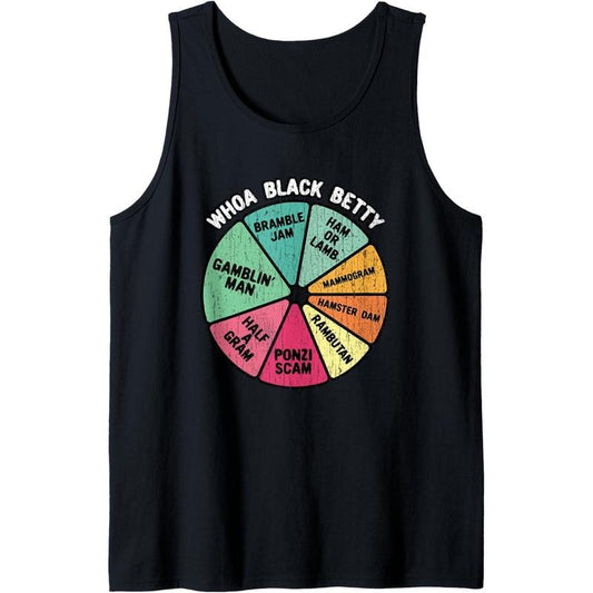 Whoa Black Betty - Funny 70's Classic Rock Music Pie Chart Tank Top Made in USA