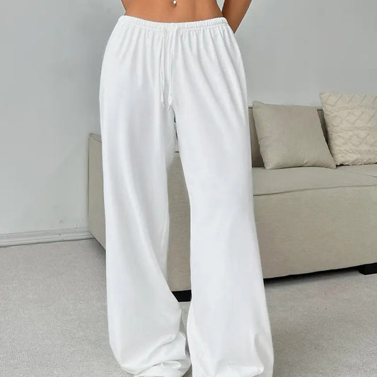 Wide Leg Sweatpants Drawstring Baggy Trousers High Waisted Loose Casual Jogger Pants