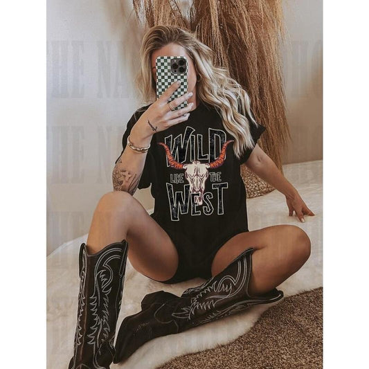 Wild like the West T-shirt, Western Sweatshirt, Boho Hoodie, Vintage Inspired Cotton Tee, Unisex Tee, Cowgirl