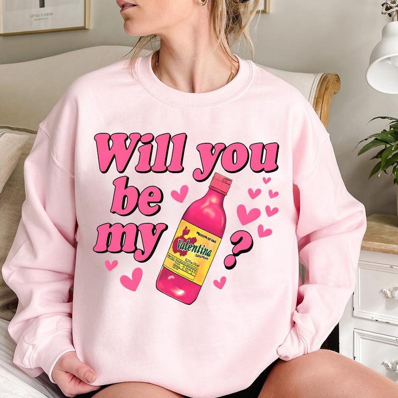Will You Be My Valentina Shirt, Concha Shirt, Mexican Valentine Sweater, Valentine Shirt, Concha Valentines Day Shirt