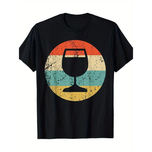 Wine Connoisseur Vintage Retro Wine Glass T-Shirt - Made in USA